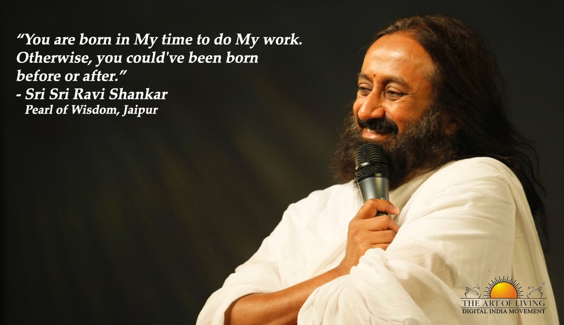 ArtoflivingDI's tweet photo. "You are born in My Time, to do My Work, Otherwise you could've been born before or after." - @SriSri 
#mondaymotivation #Gurudev https://t.co/kpRuJPMU3P