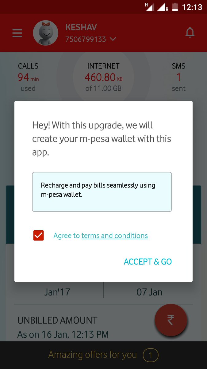 keshav1492's tweet photo. @VodafoneIN stop forcefully asking to accept your m-paise wallet. I don't want to use it. Do the needful. https://t.co/OX6bAIdTFs