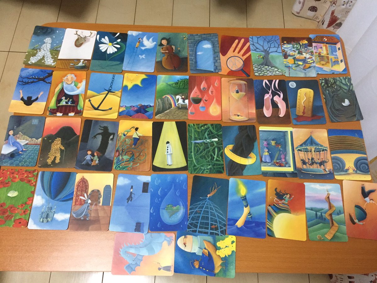 Dixit ディクシット Dixitは拡張を混ぜてしまうと どの絵がどの拡張から登場したカードなのかわからなくなりますので 画像にまとめてみました まずは こちら Dixit 無印の84枚です