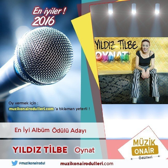 muzikonairodul's tweet photo. #MüzikOnairÖdülleri 2016 yılının #Enİyi #Albüm #YıldızTilbe #Oynat diyorsan.Oyla ! https://t.co/jut2FbTeV1😇 😇 https://t.co/iLnYnY9MXt