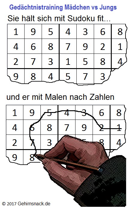 Mädchen versus Jungs - Gedächtnistraining