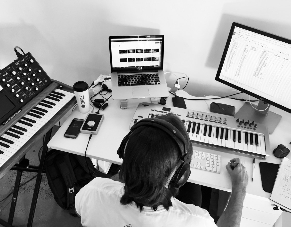 GREEMelbourne's tweet photo. Our audio director, John Guscott, creating some SFX for our new game 😎🎧 #MoogMonday @moogmusicinc https://t.co/1Hl2G8TRzm