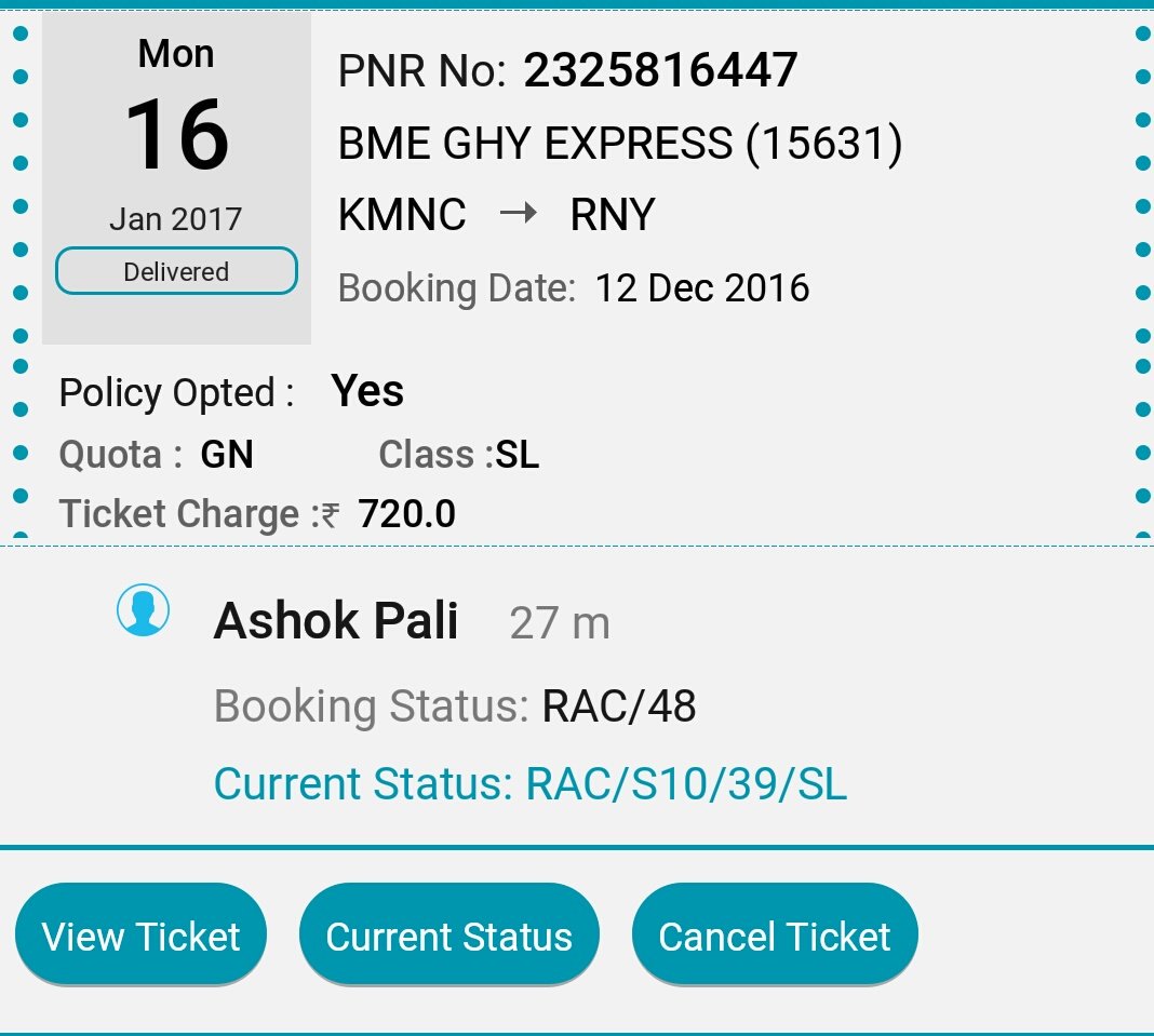 mr_kdbaba's tweet photo. @RailMinIndia  @sureshpprabhu sir my bro a  #paramilitry soldier travelling without a seat even after reservation.
Pls look into the matter. https://t.co/wCW2qDidNC