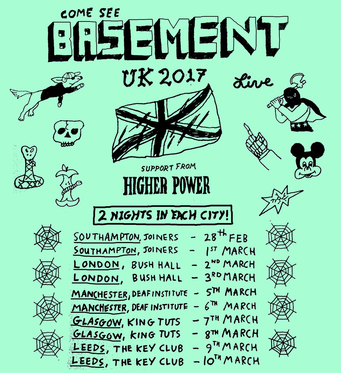Our first tour of 2017 is in the UK with <a href="/higherpoweruk/">Higher Power</a>. Smaller shows back to back in each city! Tickets go on sale Wednesday at 10am
