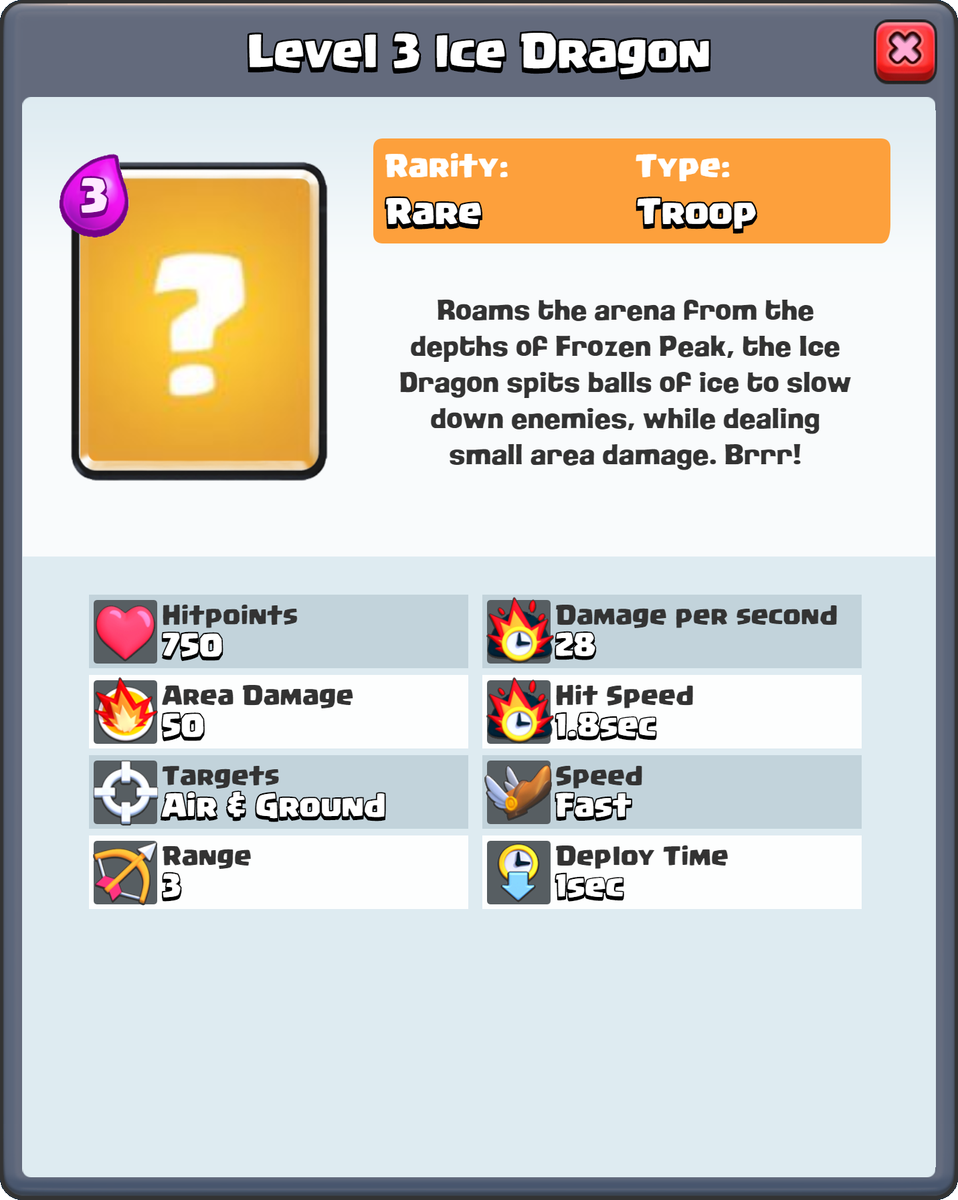 DylanMTSell's tweet image. Here's one final set of them....
(The "Level 3" Ice Dragon was supposed to be a Level 1 troop, that was an error :/)