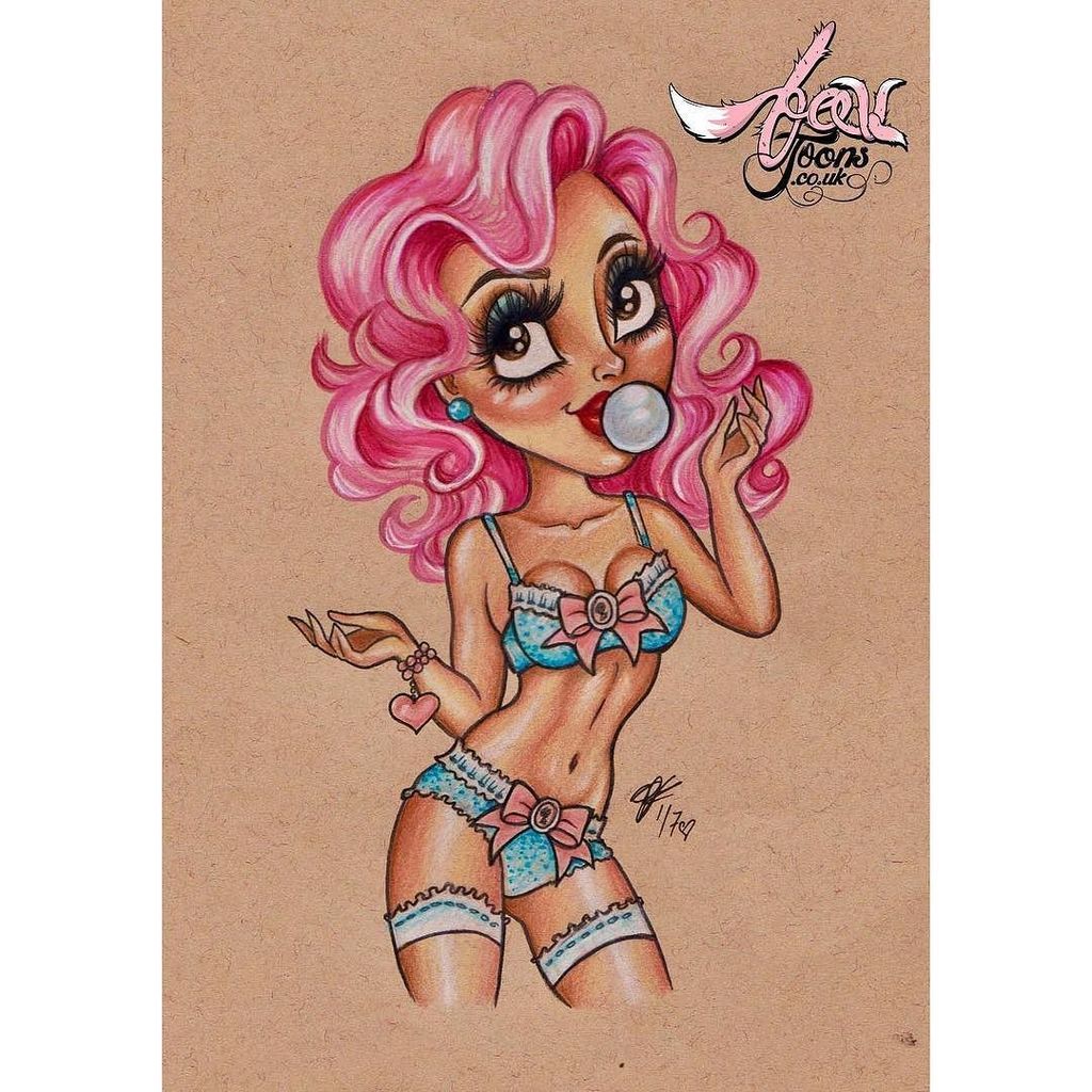 Cute pinup of <a href="/macy_daisy/">i</a> loved drawing this bubblegum pinup sweetie 🍭💗 ift.tt/2jBftpq