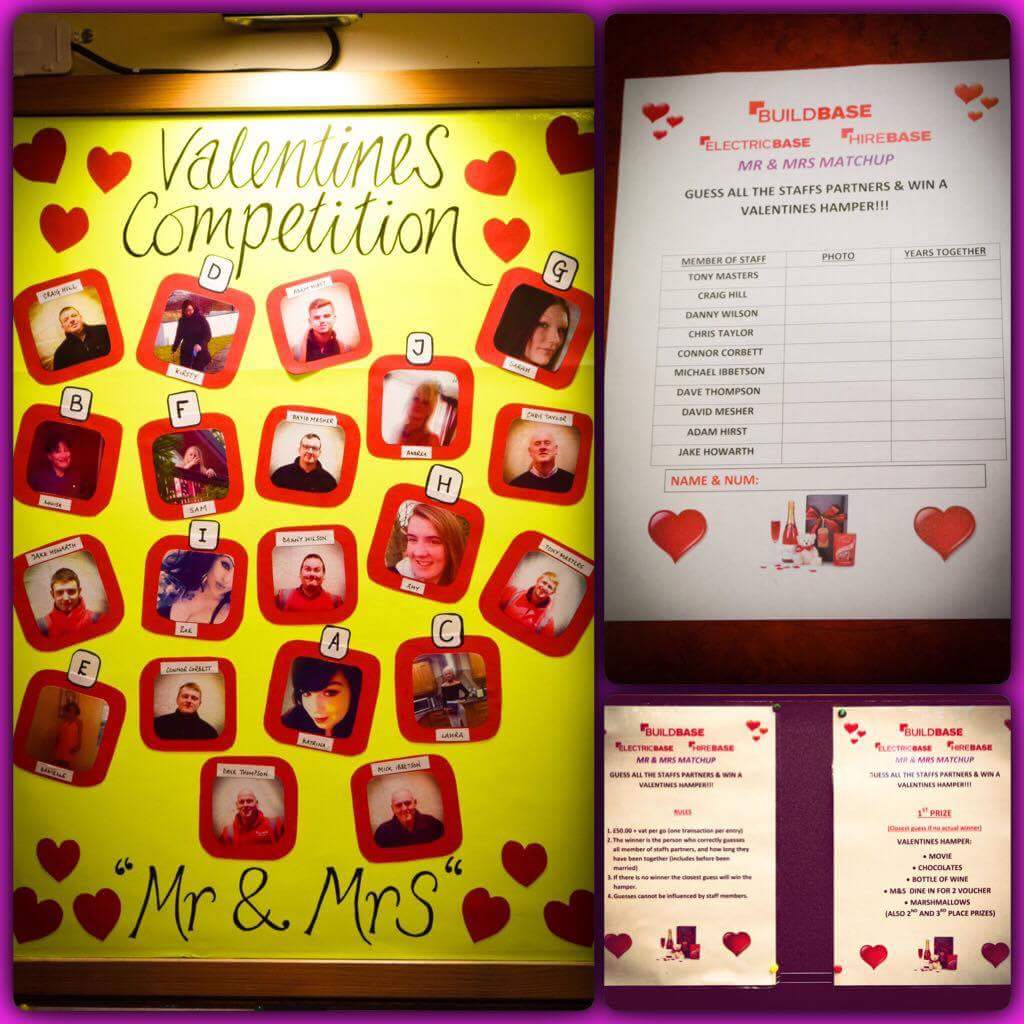 Wfieldbuildbase's tweet photo. Our promotion is now live.. match up the staff with their partners and win a luxury hamper!!! #MR&amp;MRS @MBBB2015 https://t.co/lhYLXeFfa1