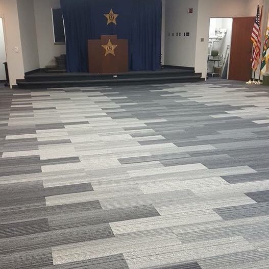 Beautiful use of "Walk the Plank" in a local government office. #interfacecarpet #skinnyplanks