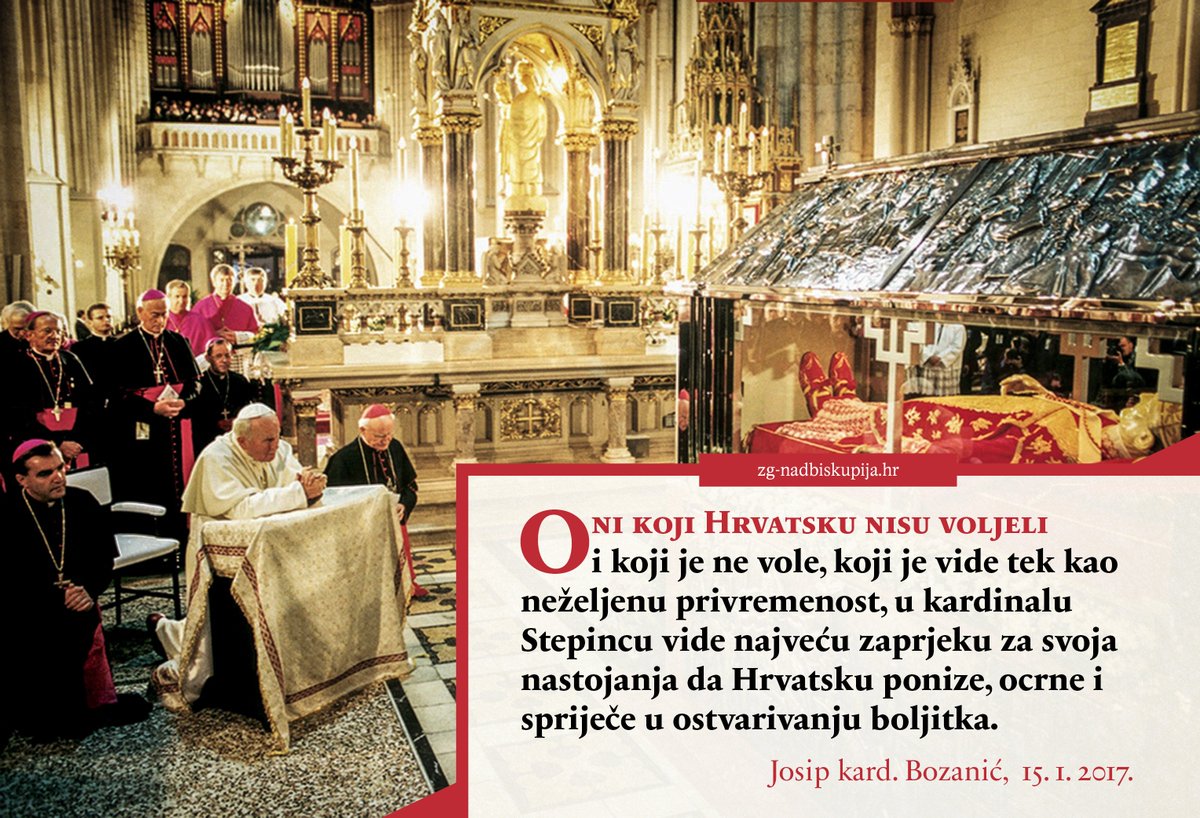 zgnadbiskupija's tweet photo. Kardinal #Bozanić o #Stepinac na jučerašnjoj misi zahvalnici prigodom 25. obljetnice međunarodnog priznanja RH. #25RH https://t.co/7UDsDWk9ke