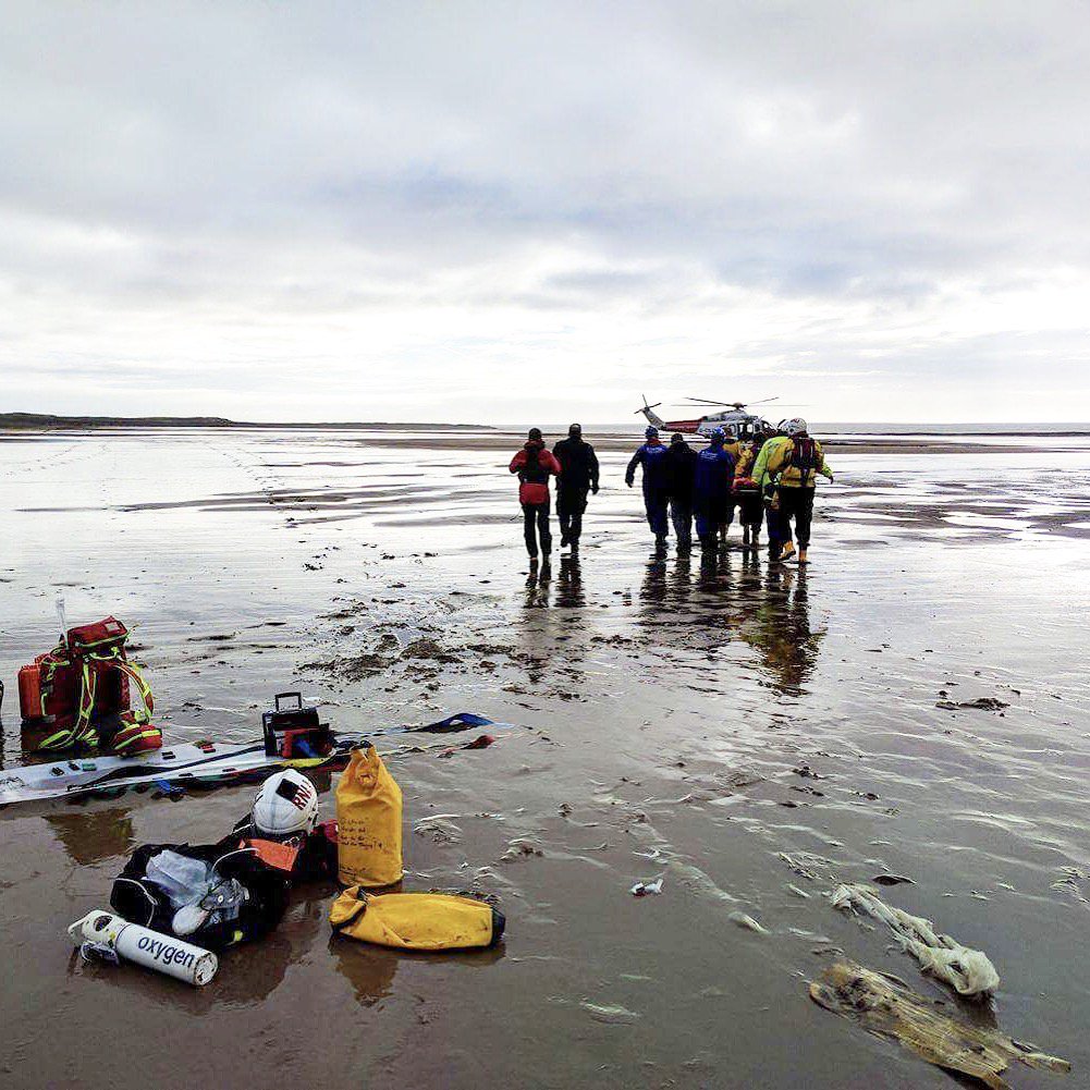 .<a href="/PorthcawlRNLI/">Porthcawl RNLI Lifeboat</a> and <a href="/MCA_media/">Maritime and Coastguard Agency</a> in multi-agency rescue of fallen horse rider with head injuries on Sker Beach bit.ly/2ixlcL7