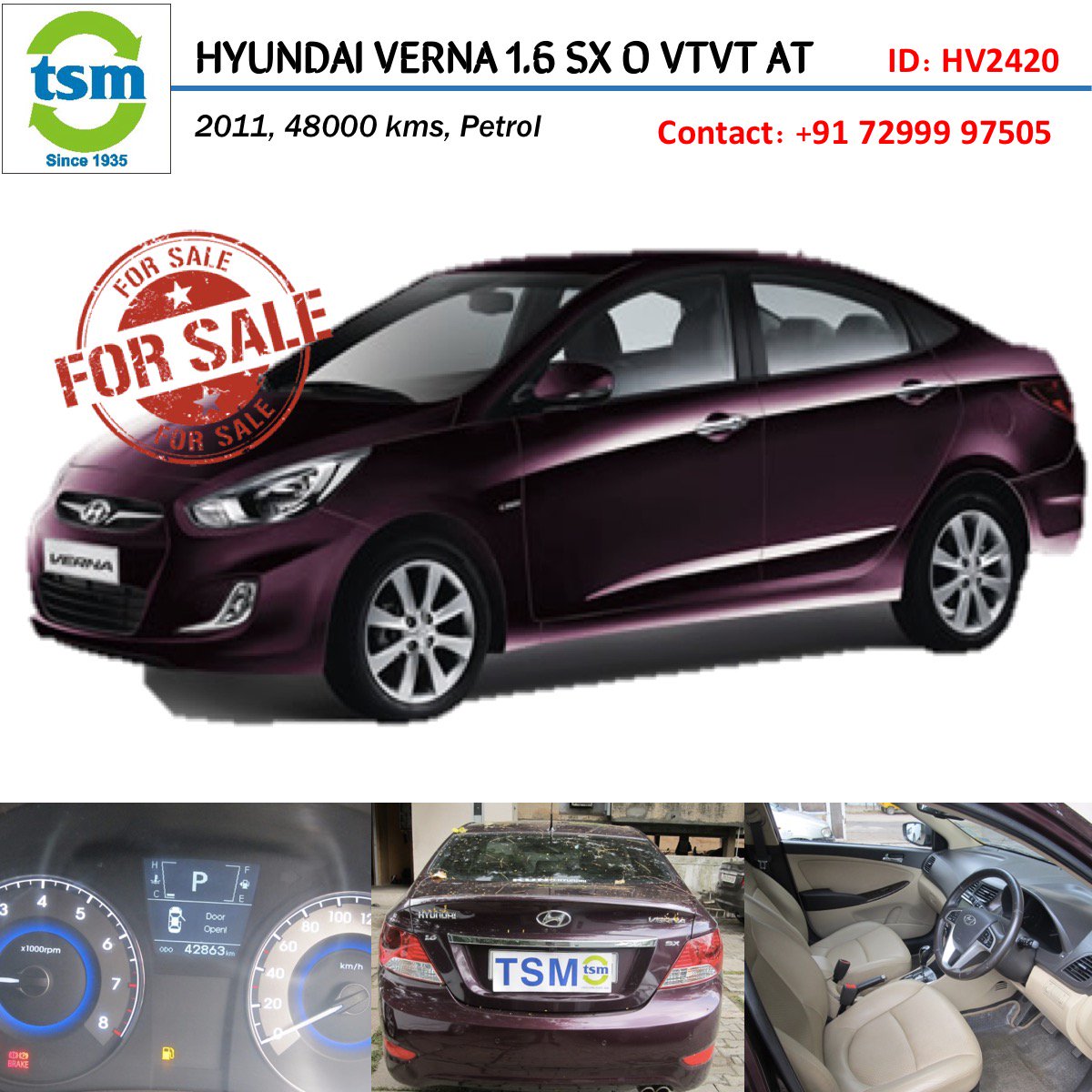 tsmcars's tweet photo. For Sale Hyundai Verna 48000 km 2011 Petrol good condition. Call +9172999 97505 #usedcarforsale #chennaiusedcar https://t.co/O6sl0ofp0N https://t.co/EIm5nw4REC