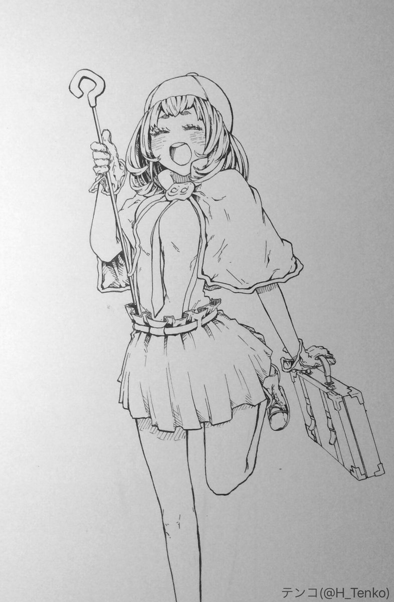 たまに違う絵も(未発表作のキャラ) 