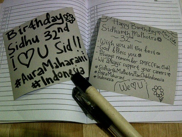 Happy Birthday My Sidhu  Love u so much!I represent \"Sidharth Malhotra Fan Club Indonesia\" Aku Cinta Kamu 