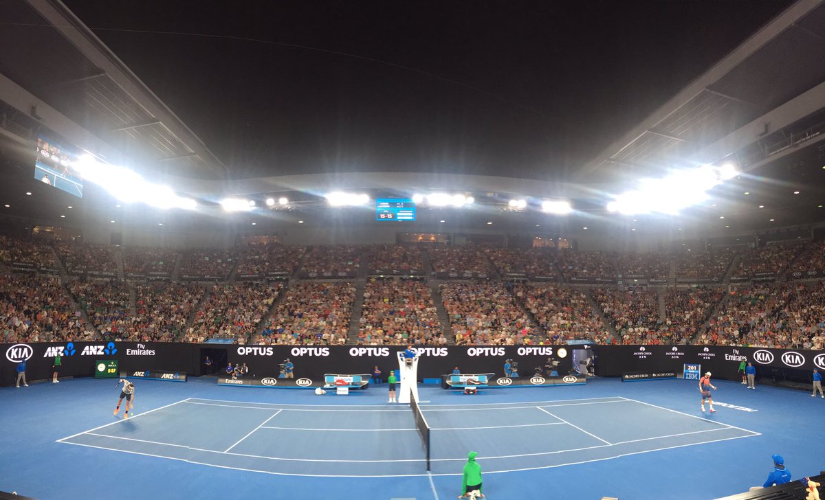 FedererLive's tweet photo. My #RFview right now! Show me yours!  🇨🇭 #AusOpen #AllezRoger https://t.co/aQjpG5Uddw