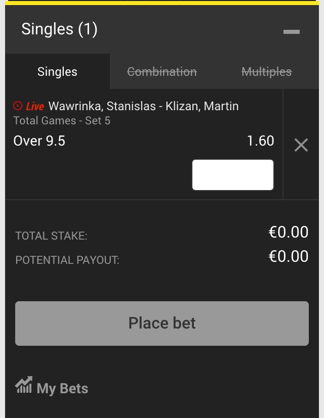 SportTipsNL's tweet image. Wawrinka match set 5 over 9.5 games