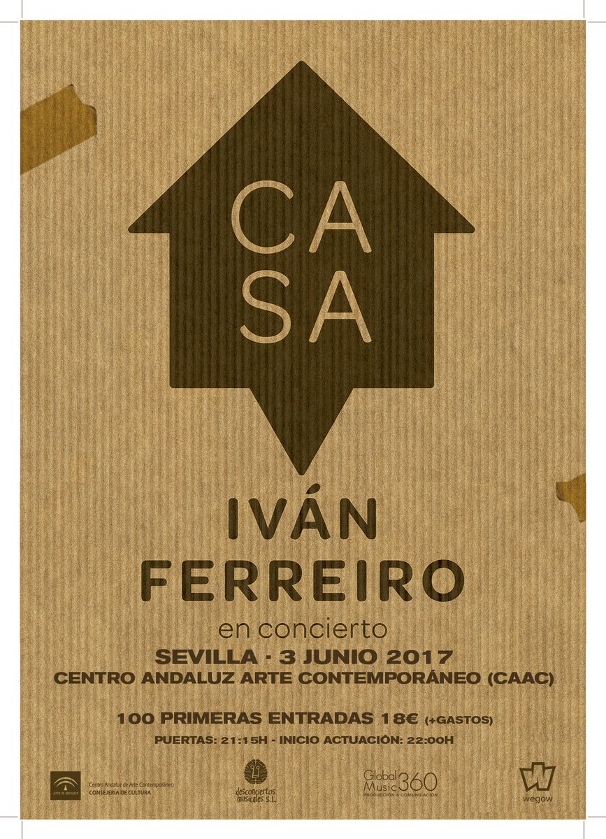 CONCURSO

te invitamos a la presentación de CASA, lo nuevo de <a href="/ivanferreiro/">iván ferreiro</a> el 3 de junio

1º RT
2º sigue a <a href="/GlobalMusic_360/">Global Music 360º</a> y a nosotros