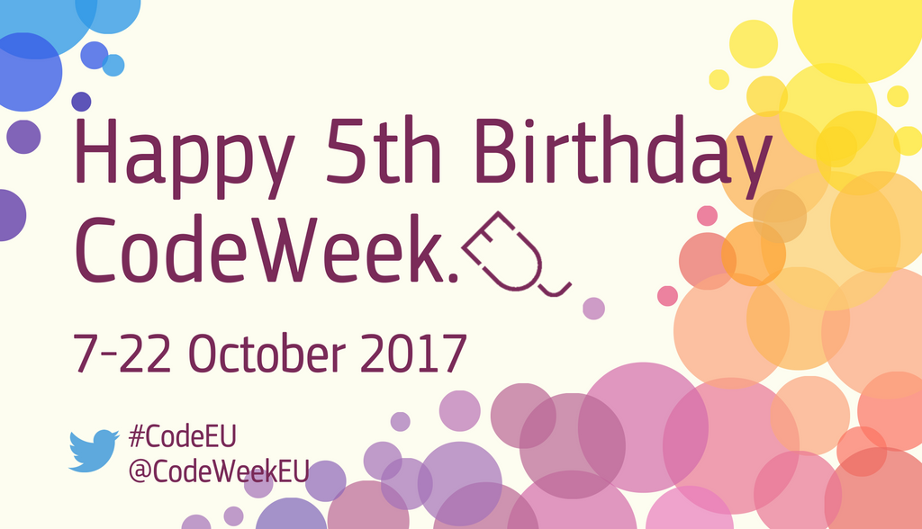 neutralaccess's tweet image. Almost one million people took part in @CodeWeekEU 2016. Get ready for the fifth anniversary: 7-22 October 2017 ec.europa.eu/digital-single…