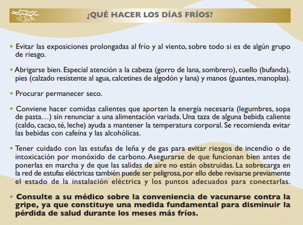 Consejos frente a #OladeFrio