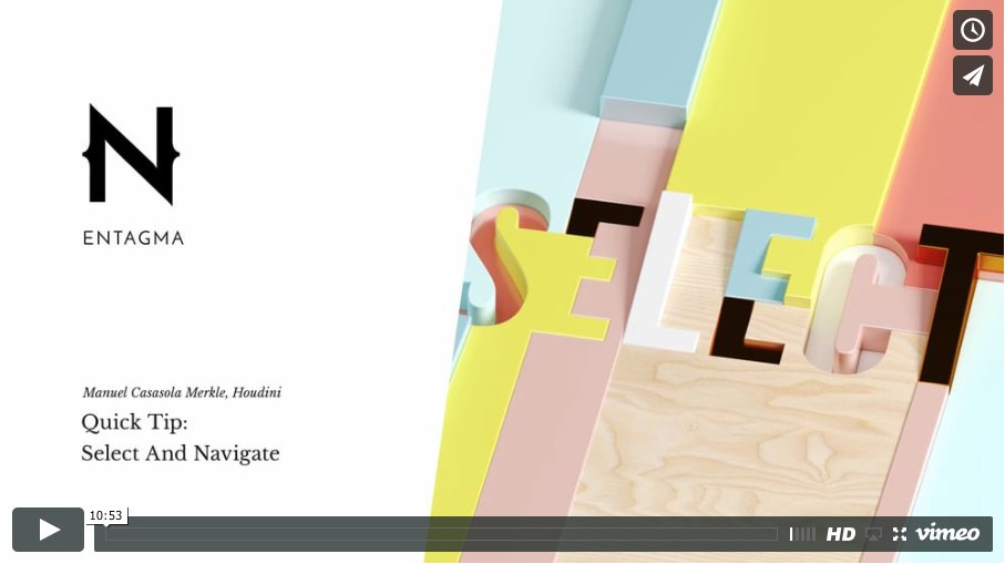 Today for something quick and handy. New tutorial: “Select and Navigate” in <a href="/sidefx/">SideFX</a> #Houdini entagma.com/select-and-nav…