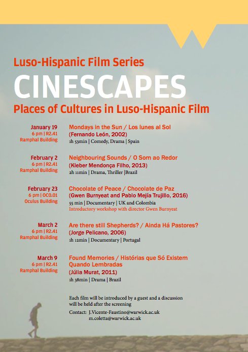 michelacoletta's tweet photo. #Luso #Hispanic #film @WarwickHispanic this term! don't miss @WarwickHispSoc @booksonspain @LVGXVIII @raquelnnavas @AlisonMenezes3 https://t.co/NMt0UJoCtO