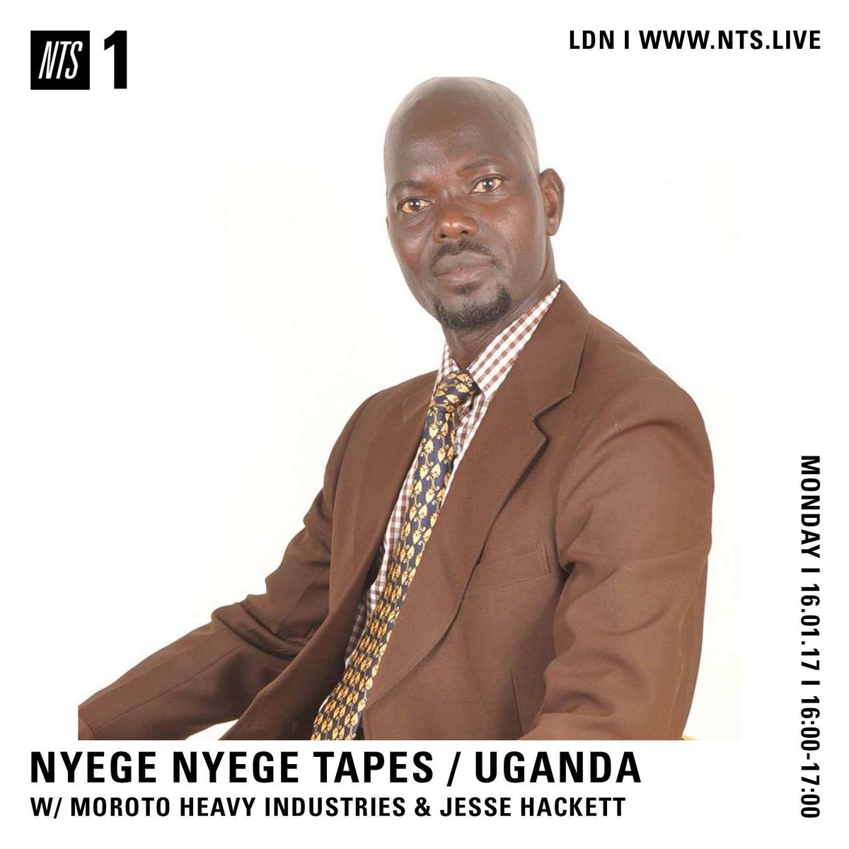 NyegeNyegeFest's tweet photo. Nyege Tapes on @NTSlive today! 16:00 GMT (19:00 East Africa) w/ @jessehackett1 & #NNIMF's DJ Moroto https://t.co/NDbtAJOKL6 #nyegetapes https://t.co/ofHbDEtrKz