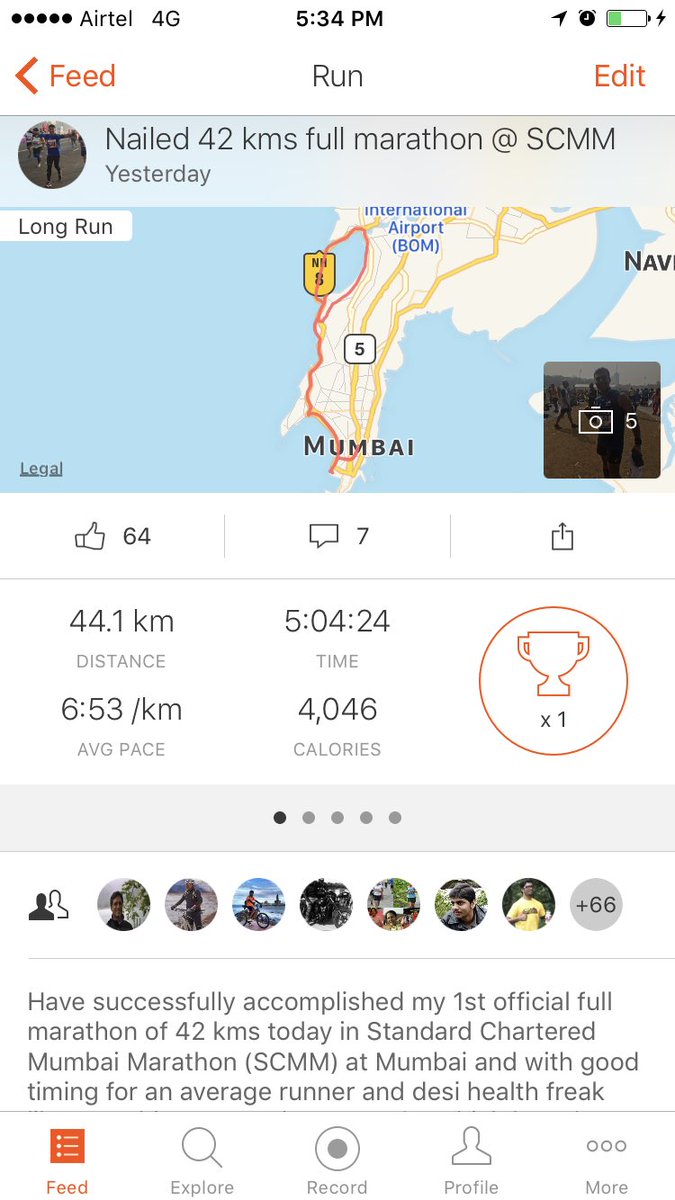 right2aqua's tweet photo. Have successfully accomplished my dream full marathon run of 42 kms in 5:10 hrs at Standard Chartered Mumbai Marathon (SCMM) yesterday. https://t.co/Mq8ZiuI3Tf