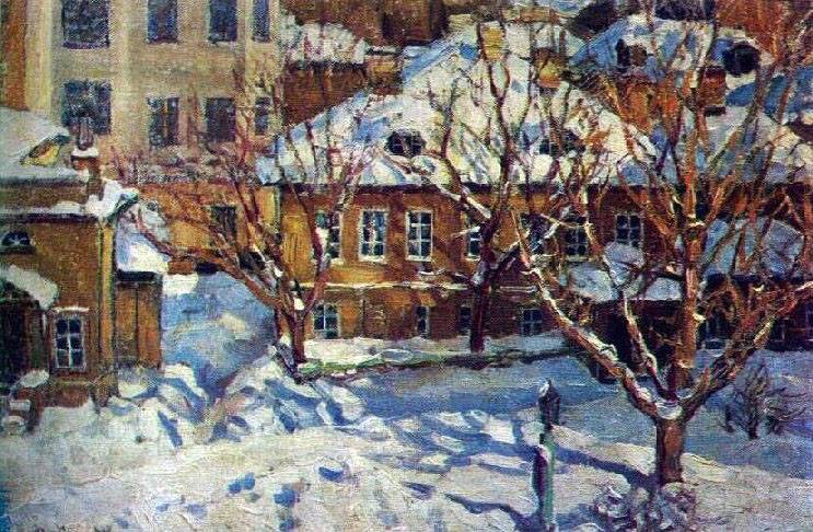 Tretyakovgal's tweet photo. #настроение от малого музея Третьяковской галереи. А.М.Васнецов. Московский дворик зимой. 1920  https://t.co/DojeLKoZNB https://t.co/hiYQziXLna