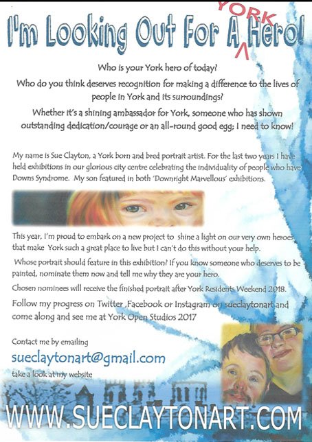 I'm looking for 6 York heroes for my new portrait project. Please retweet so i can get the nominations coming in.