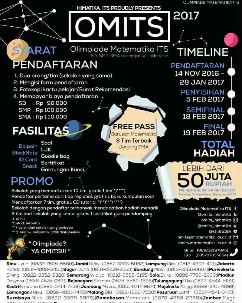 arekITS's tweet photo. Olimpiade Matematika ITS (OMITS) @omits_himatika https://t.co/pLmYgyHlUU https://t.co/Q3CuLaGpYp