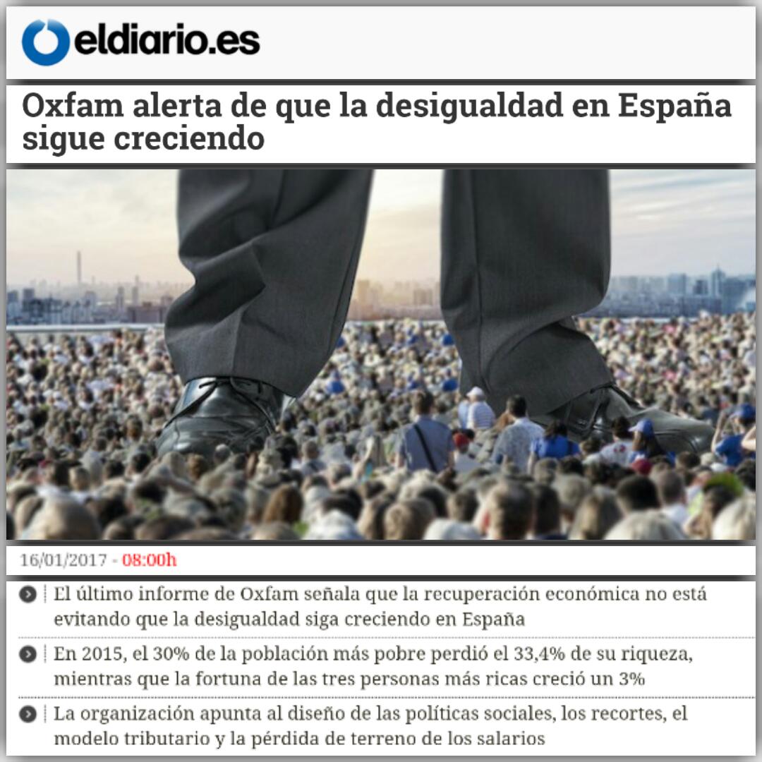  ¿Cómo era eso que decían los neoliberales de que la desigualdad crecía por el paro? Con menos paro sigue creciendo http://www.eldiario.es/economia/Espana-segundo-UE-crecido-desigualdad_0_601240233.html