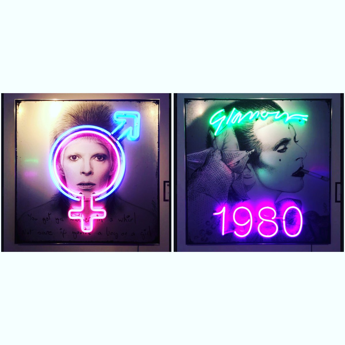 ArtAttackApp's tweet photo. ⚡️ @HalcyonGallery presents #neon &amp; #aluminium work by #britishpopartist #LouisSidoli ⚡️This #visualtribute is to #DavidBowie's #GoldenYears https://t.co/5MpqxMqdh3