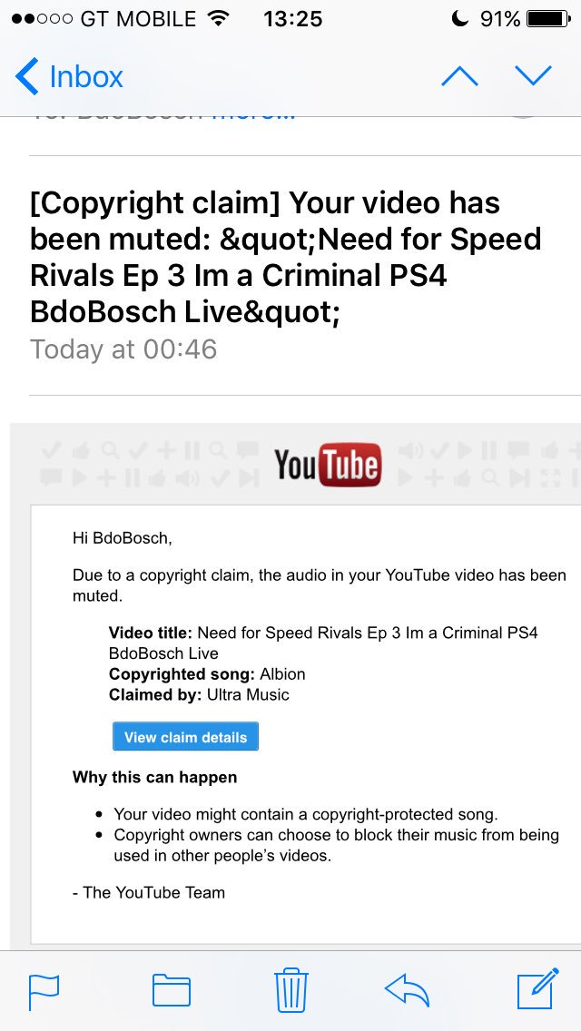 bdobosch's tweet photo. Why does #Youtube take the piss so much, I don't need these songs copyrighted, they're in the game, not played by me, #NotCool #Fraud4Life 👍 https://t.co/C15ZDOGIZy