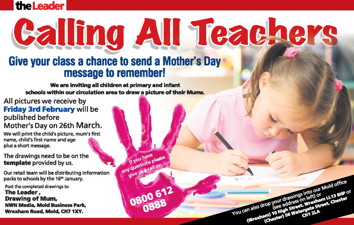 leaderlive's tweet image. Calling all teachers.... our Draw Your Mum competition is returning again for 2017. Take a look at our poster for more information
