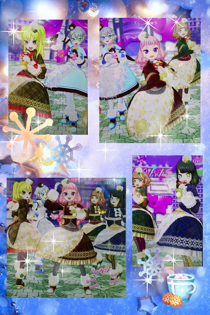 ゆかり ナイツでモンシュシュ バレエイメージでいずみにセンターお願いしました໒ ﾟ 2枚目は大好きなスノーファーでヴァル いずみとみどりに友情出演してもらいました ˊ ˋ モコモコかわいい あんさんぶる プリパラスターズ