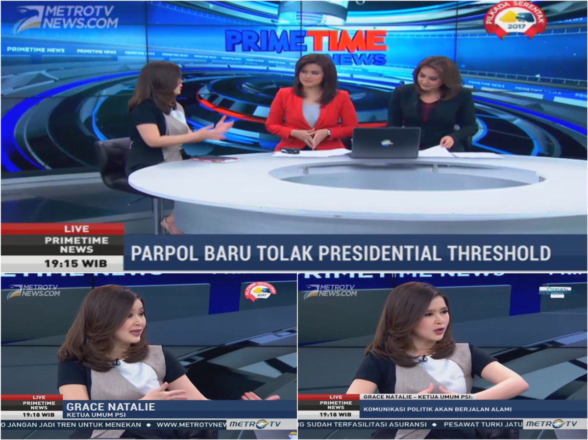 dwiestmop's tweet photo. Ketum @psi_id sis @grace_nat di Primetime News @Metro_TV (at @Metro_TV) https://t.co/UmV3myBfQz https://t.co/BRPfzg19ND