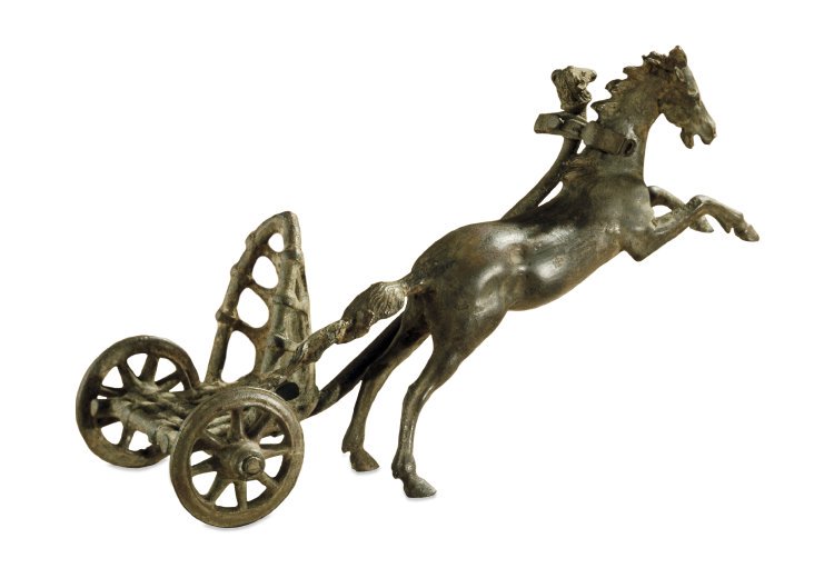 アンティーク 　ローマ戦車　チャリオット　置物