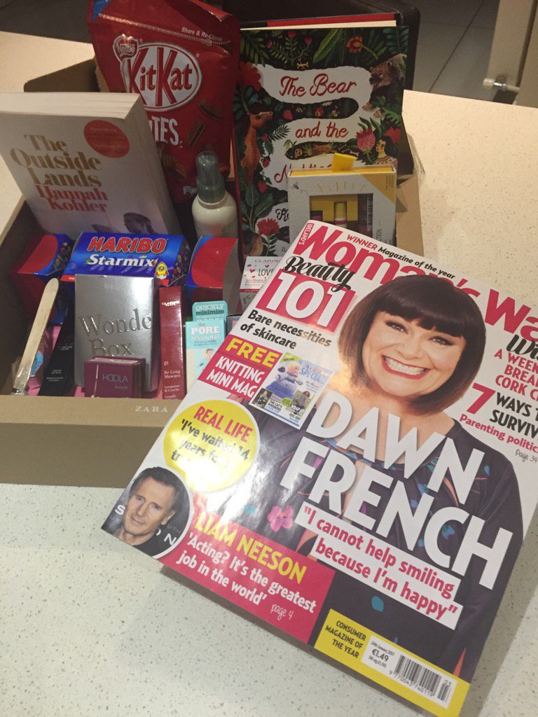 MsEmmaHannigan's tweet photo. Now that's what I call a #GetBetterBox thank you @Womans_Way what a fab surprise 😘 xxx https://t.co/5OxfZPNWAJ