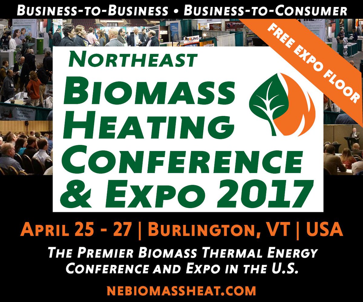 HeatNE's tweet image. Join us in Burlington for the Northeast Biomass Heating Conference &amp;amp; Expo #NEBHX2017 Burlington, VT April 25-27! #pellets #renewableenergy