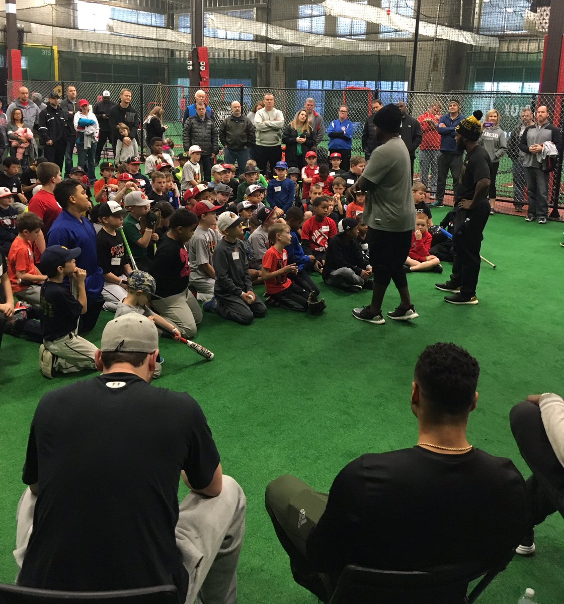 Gappers_Mason's tweet photo. @jhay_da_man &amp; brother Vince addressing the morning campers.  Also, thank you @CityBarbeque and @sfrit for the great spread.  #gettin_better https://t.co/3VFTMtLK2H
