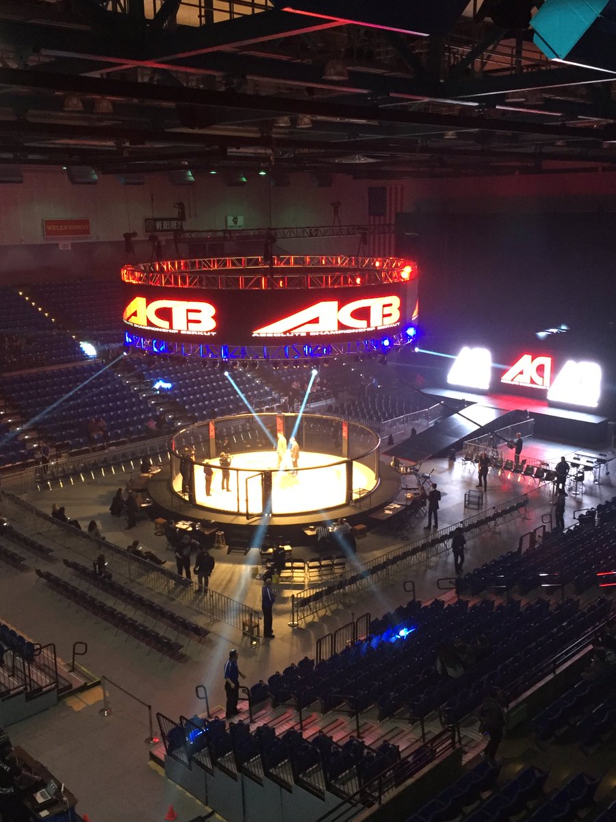 brencenter's tweet photo. #MMAMonday: The "quiet" before the #MMA storm as the Bren hosted #ACB51 on Friday night! https://t.co/I4R3rHP2fd