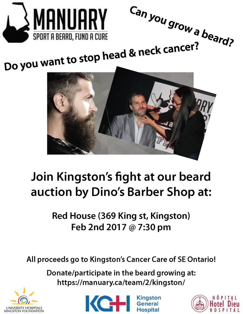 University Hospitals Kingston Foundation (@uhkf) on Twitter photo Manuary has returned to #ygk! Queen's Medicine students are working to fight head & neck cancer. Will you help them? <a href="/ManuaryCa/">Manuary Canada</a> <a href="/queensu/">Queen's University</a> Manuary has returned to #ygk! Queen's Medicine students are working to fight head & neck cancer. Will you help them? <a href="/ManuaryCa/">Manuary Canada</a> <a href="/queensu/">Queen's University</a>