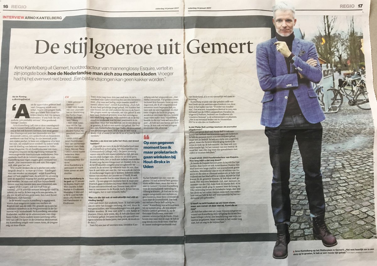 <a href="/esquireeditorA/">arno kantelberg</a> afgelopen zaterdag in <a href="/ED_Regio/">Eindhovens Dagblad</a> maandag 6 februari bij #24uVonkt! met @candydulfer <a href="/Parktheater/">Parktheater</a> bit.ly/2itxt7Y