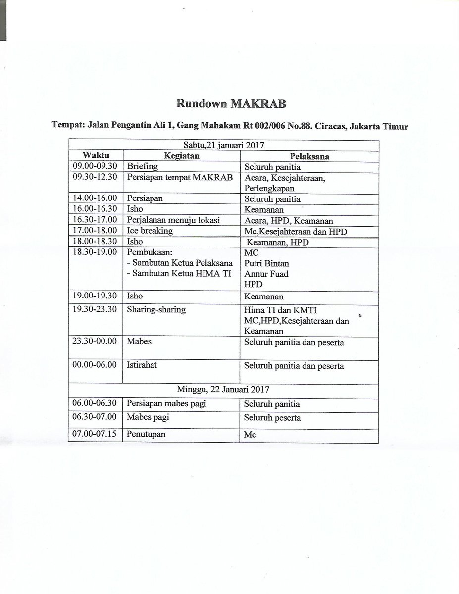 Assalamualaikum wr. wb.
Mohon maaf atas keterlambatannya.
Kami HIMA TI UHAMKA ingin mengundang KMTI UHAMKA untuk menghadiri acara MAKRAB.
