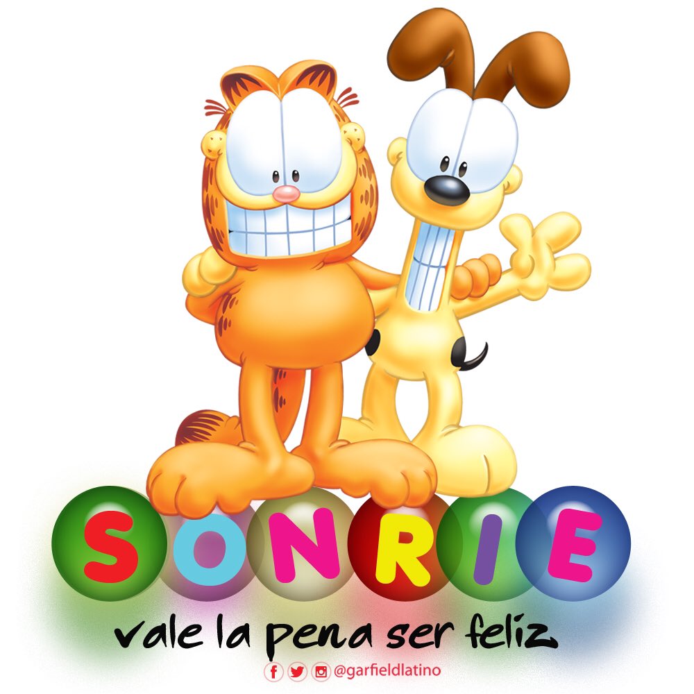#SONRÍE VALE LA PENA SER FELIZ.Para hoy lunes da lo mejor de ti,Pues Tú sonrisa vale más :) :) <a href="/garfieldlatino/">Garfield Latino</a>
