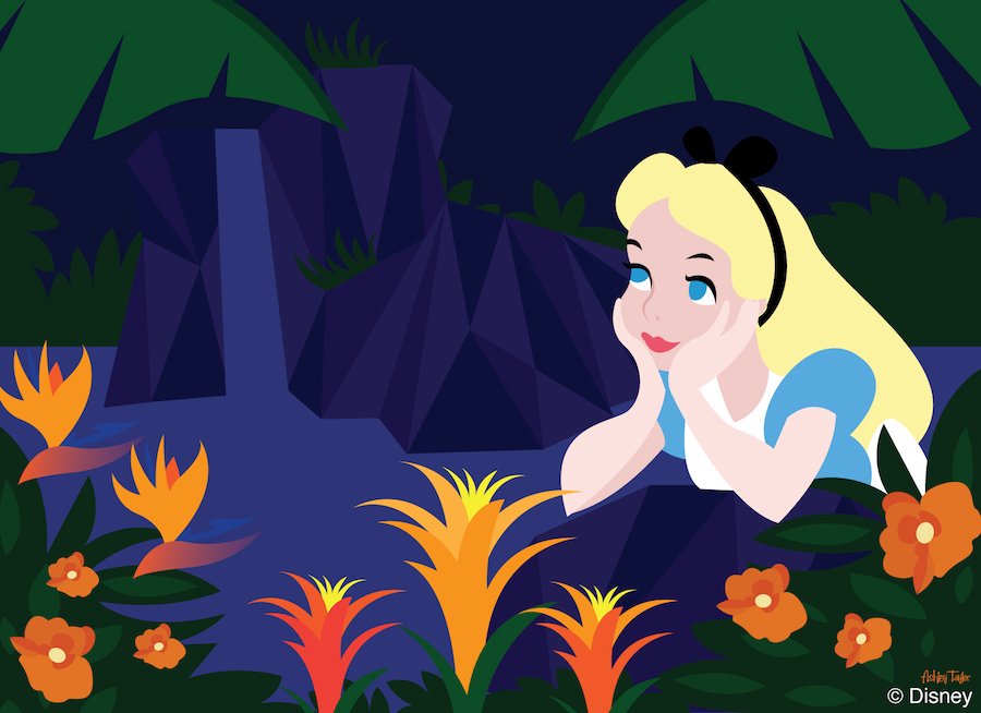 DisneyParks's tweet photo. Alice chats with the flowers at Disney’s Polynesian Village Resort in today's Disney Doodle! https://t.co/oSuIbCjcHb https://t.co/UEjTvhVF1x