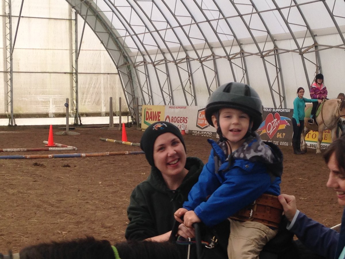 reason4therink's tweet photo. Therapeutic riding @rainbowridersnl is one of the activities Carter is involved in and which is support by Reason for the Rink fundraising. https://t.co/oZBQAGY5b6