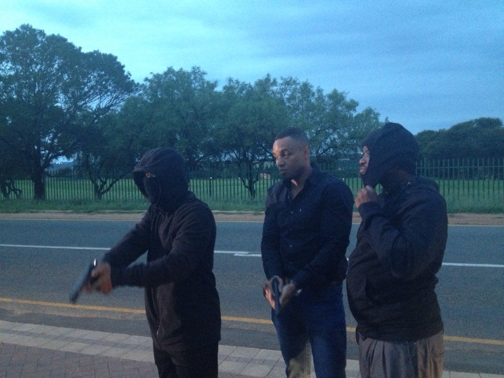 Shooting ep127 of  #thequeen with S.K(Shaka) and Brutus don't miss this. As I pull a gun on Connie ferguson and go buck!