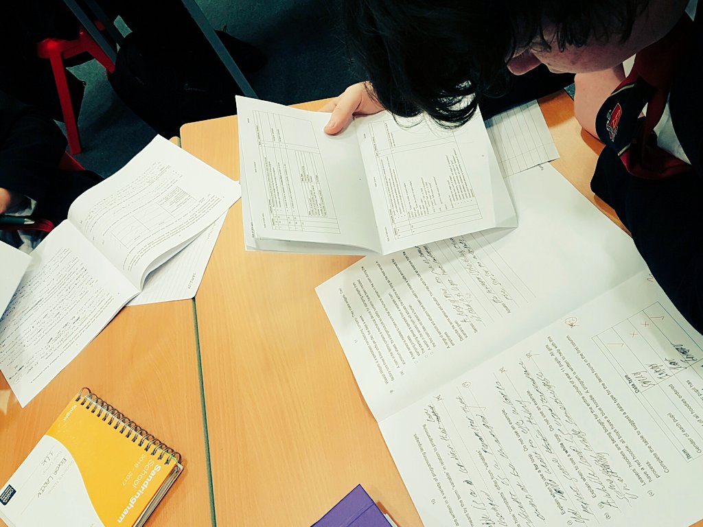 markallday2's tweet photo. Using #allofnothing week to focus Yr 11 lessons ALL on exam technique and thinking like the examiner! Marks schemes at the ready @Sandagogy https://t.co/LsRtumW5pg