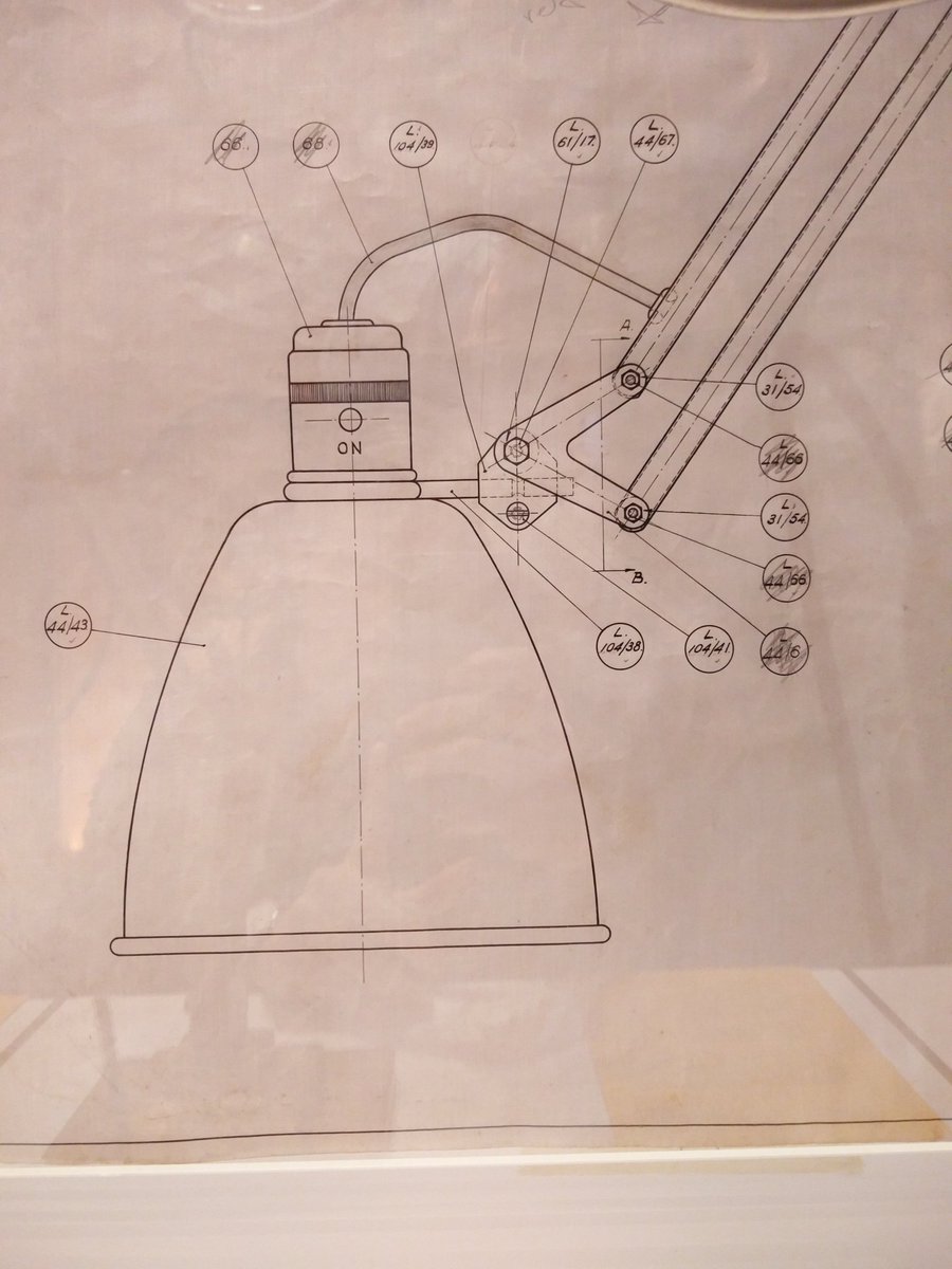SimpactEng's tweet photo. Anglepoise Lamp. Australian Model 18 arm. at the #designMuseumLondon , art in the hand drawings! #design #ManufacturingMonday https://t.co/YuA4oKOrwh