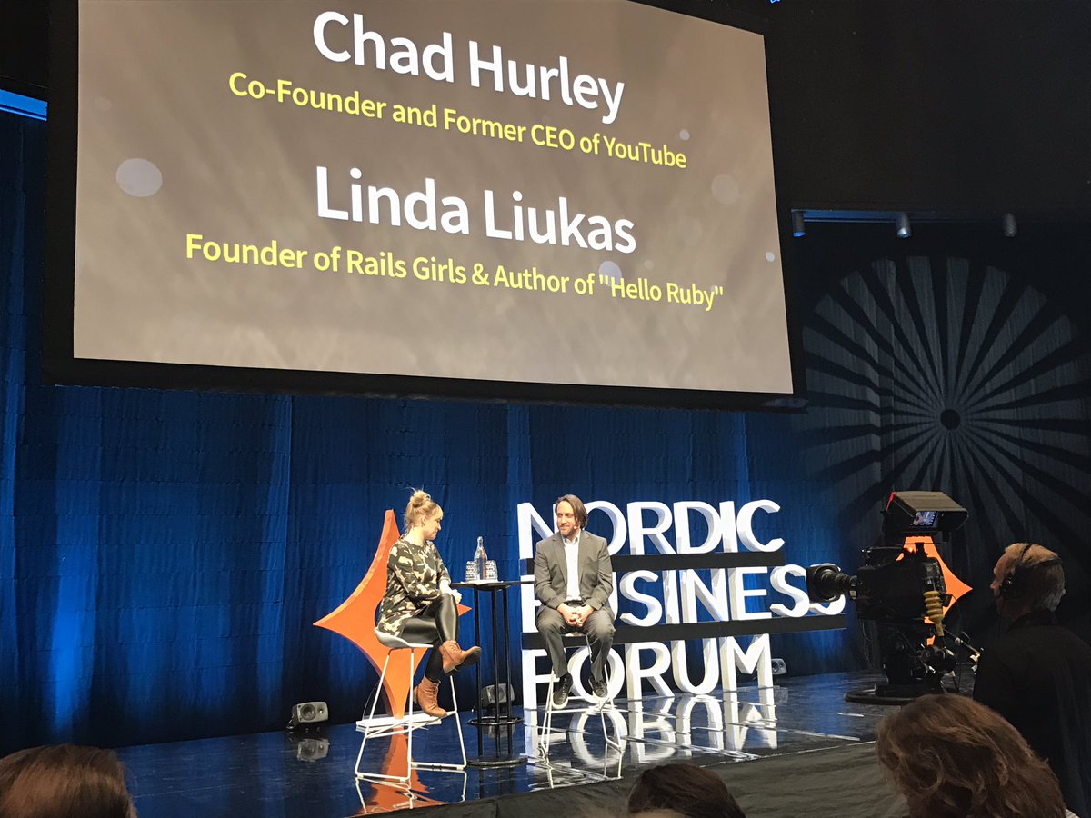 MalinOreback's tweet image. "We wanted to empower people to do what they couldn't do". YouTube founder Chad Hurley  #NBFSweden